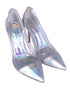 Women's Gianvito Rossi Plexi Laser Pumps in Silver Patent