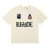 Rhude T-shirts Gothic Letter Badge Printing Cotton Casual Crew Neck Short Sleeve Men and Women