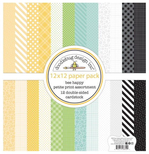 Doodlebug Design - Bee Happy Collection - bee happy petite prints assortment pack