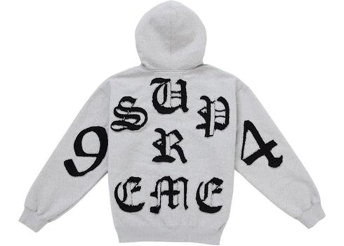 Supreme Cut Out Zip Up Hooded Sweatshirt Heather Grey