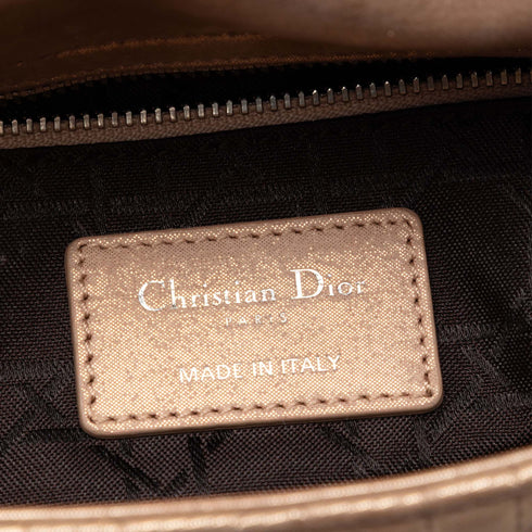 Lady Dior Chain Bag Cannage Quilt Iridescent Leather Mini