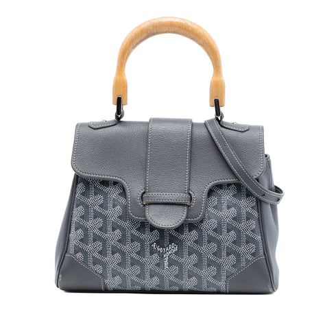 Saigon Top Handle Bag Coated Canvas with Leather Mini