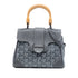 Saigon Top Handle Bag Coated Canvas with Leather Mini