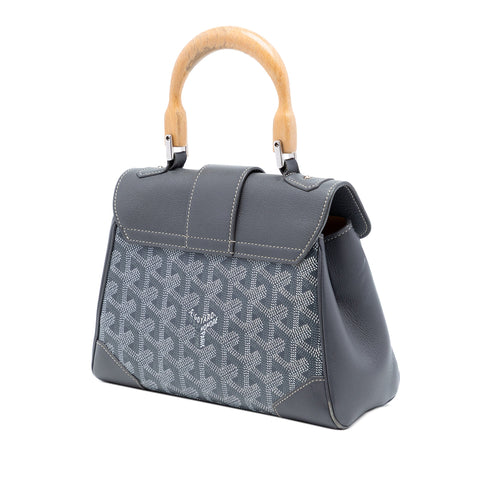 Saigon Top Handle Bag Coated Canvas with Leather Mini
