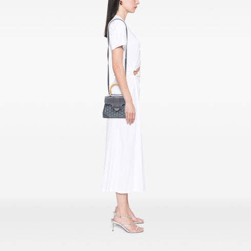 Saigon Top Handle Bag Coated Canvas with Leather Mini