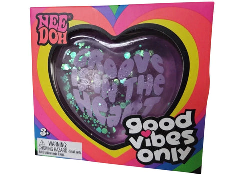 NeeDoh Good Vibes Only Squishy Fidget Toy Purple (Text on Heart May Vary)