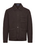 RALPH LAUREN Wool-Blend Utility Shirt Jacket Dark Brown