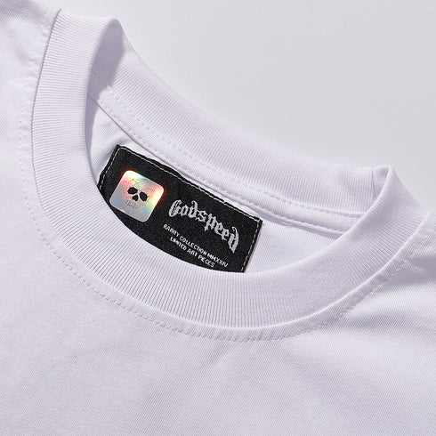 Godspeed T-shirts Astronaut Moon Landing Print Cotton Casual Short Sleeve Men and Women