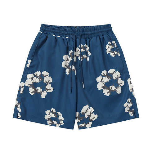 Denim Tears Shorts Yellow flower woven