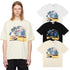 Rhude T-shirts Beach Coconut House Printed Cotton Casual Crew Neck Short Sleeve Men and Women