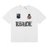 Rhude T-shirts Gothic Letter Badge Printing Cotton Casual Crew Neck Short Sleeve Men and Women