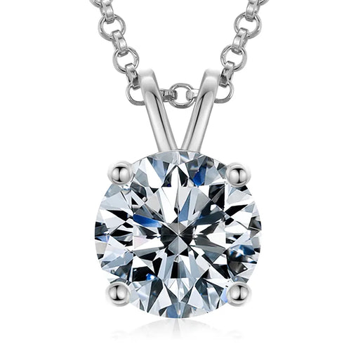 VVS 925 Sterling Silver Moissanite Solitaire Pendant Necklace