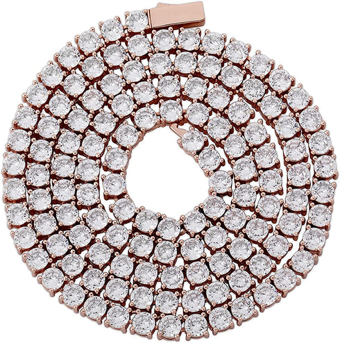 Diamond Prong Tennis Chain - Will Not Rust or Fade