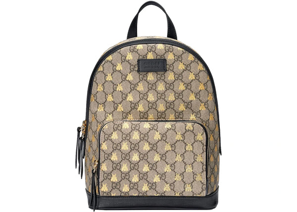 Gucci Backpack GG Supreme Gold Bees Small Beige/Ebony/Black