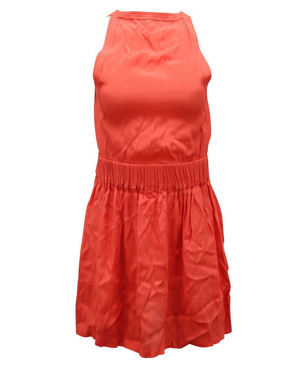 Women's Iro Mini Dress in Coral Viscose