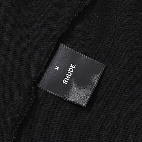 Rhude T-shirts College Badge Printed Cotton Casual Short Sleeve Men and Women