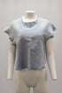 Women's Iro Jean Florie Frayed Sleeves Top in Light Blue Denim