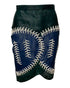 Women's Peter Pilotto Color Block Fur Skirt with Lace Detail in Multicolor Leather