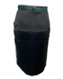 Women's Peter Pilotto Color Block Fur Skirt with Lace Detail in Multicolor Leather