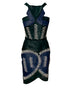 Women's Peter Pilotto Color Block Fur Skirt with Lace Detail in Multicolor Leather