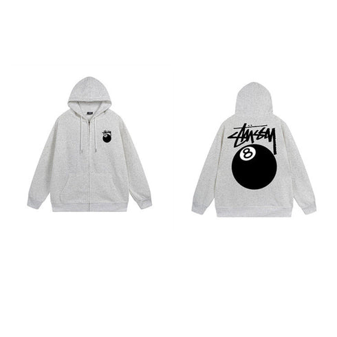 Stussy Hoodie Zip-Up Cardigan Fleece Hooded Sweater