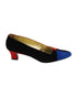 Women's Escada 80s Color Block Court Heels in Multicolor Suede