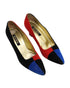 Women's Escada 80s Color Block Court Heels in Multicolor Suede