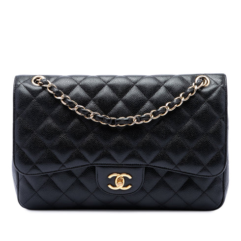 Classic Double Flap Bag Quilted Caviar Jumbo
