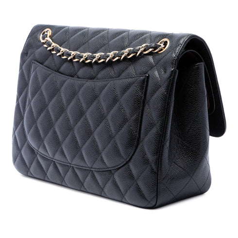Classic Double Flap Bag Quilted Caviar Jumbo