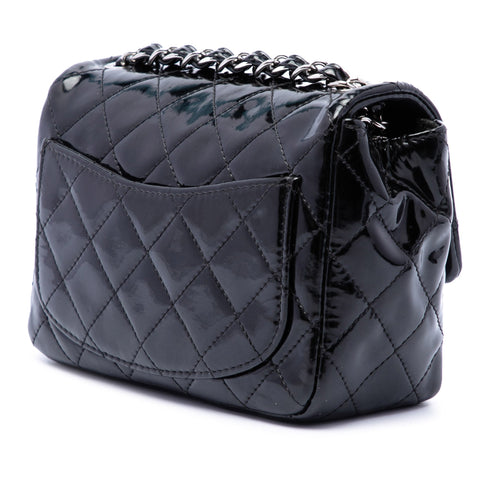 Square Classic Single Flap Bag Quilted Patent Mini