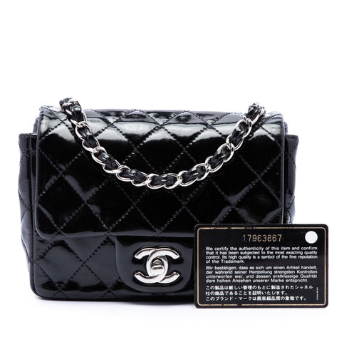 Square Classic Single Flap Bag Quilted Patent Mini
