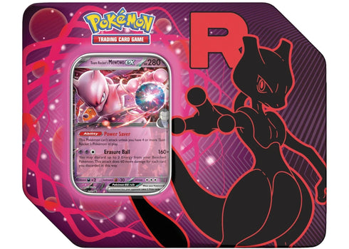 2025 Pokémon Team Rocket Mewtwo Ex Tin Case (US)