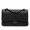 So Black Classic Double Flap Bag Chevron Lambskin Medium