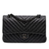 So Black Classic Double Flap Bag Chevron Lambskin Medium