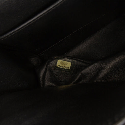 So Black Classic Double Flap Bag Chevron Lambskin Medium