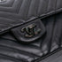 So Black Classic Double Flap Bag Chevron Lambskin Medium