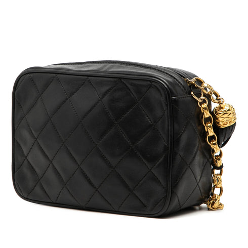 Vintage Front Pocket Camera Bag Quilted Leather Small