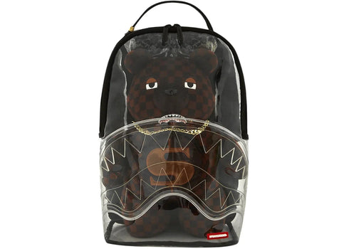Sprayground Clear Sharks In Paris Bear Backpack Multicolor