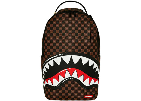 Sprayground Sharks In Paris Wtf Bubble Check Backpack Brown