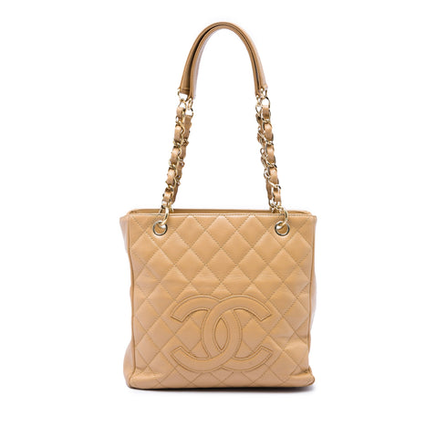 Petite Shopping Tote Quilted Caviar