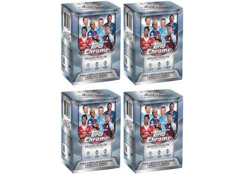 2025/26 Topps Chrome UEFA Club Competitions Value Box 4x Lot