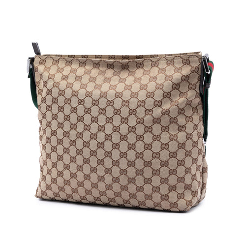 Front Pocket Web Messenger GG Canvas Medium