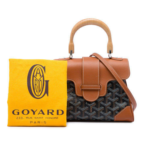 Saigon Top Handle Bag Coated Canvas with Leather Mini