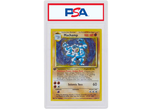 Machamp-Holo 1999 Pokemon TCG Base Set 1st Edition #8/102 (PSA Graded)