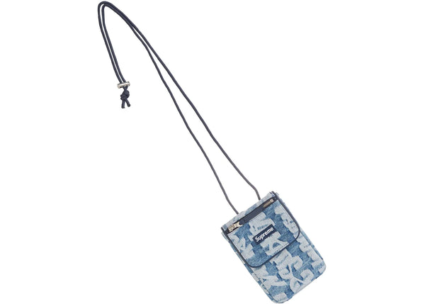Supreme Fat Tip Jacquard Denim Neck Pouch Blue