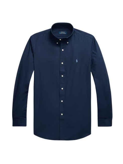 RALPH LAUREN Custom Fit Stretch Poplin Shirt Newport Navy
