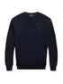 RALPH LAUREN Slim Fit Cotton V-Neck Jumper Hunter Navy