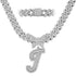 14MM Custom Initial Letter Cuban Butterfly Pendant Necklace