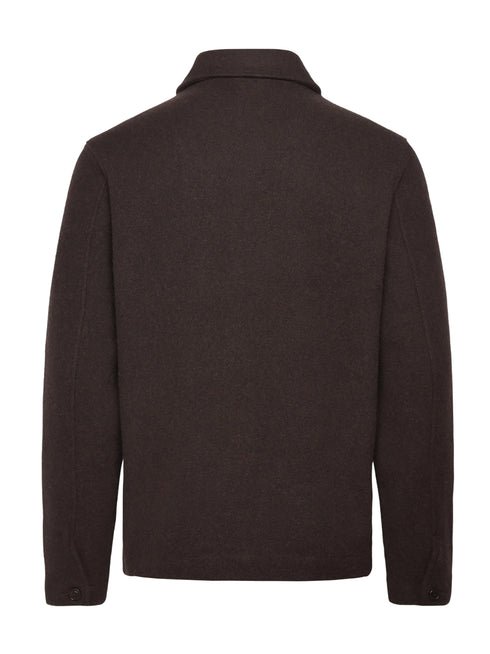 RALPH LAUREN Wool-Blend Utility Shirt Jacket Dark Brown