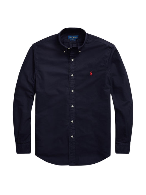 RALPH LAUREN Custom Fit Garment-Dyed Oxford Shirt Navy
